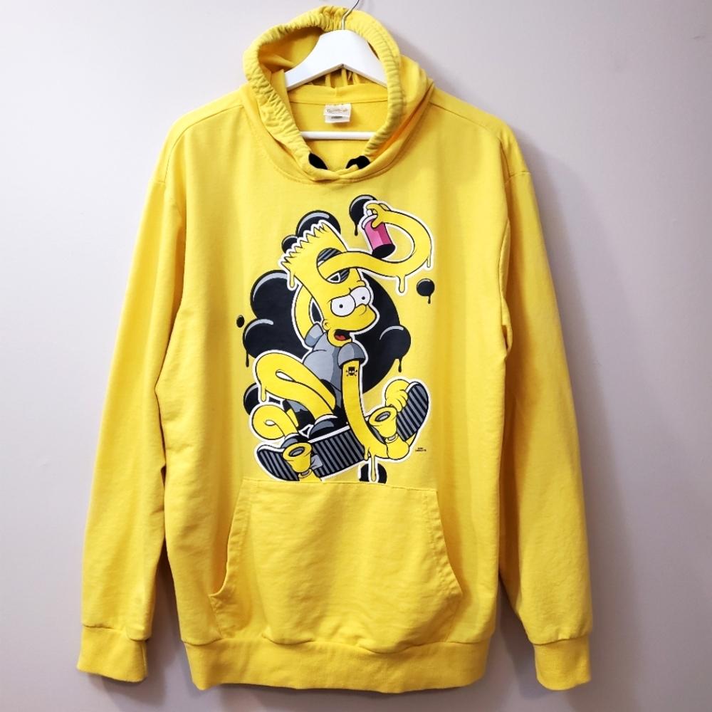 The Simpsons - Bart Simpson Graffiti Skateboarding Hoodie - Men's Size L